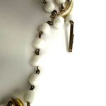 West Germany white and gold tone vintage triple strand necklace Photo 5