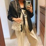 DANNIJO Wide Leg Embroidered Yin Yang Zodiac Cropped Cotton Overalls Jumpsuit Black Photo 13