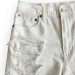 American Eagle White Ripped Distressed High Waisted 90s Boyfriend Jean Shorts 8 Photo 1