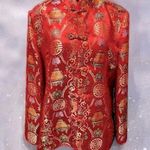 Yi Cheongsam Qipao VTG Red Koi Fish Silk Jacket size XXL (42) Photo 0
