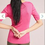 Anthropologie Anthropology by Michael Stars Shine Hot Pink Scoop Neck Top Size XS/S Short Sl Photo 4