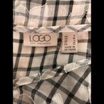 LOGO By Lori Goldstein LOGO Plaid Floral Oversized Tunic Blouse Small Photo 4