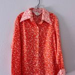 JC Penny coral paisley floral button up size XS/S Photo 0
