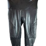 Spanx  Black Faux Leather Moto Leggings Size Large Biker Photo 3