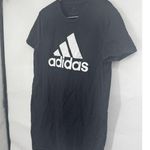 Adidas Logo Front Shirt Dress Women Medium Black Mini Athleisure Athletic Casual Photo 5