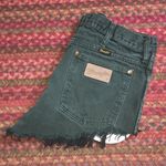 Wrangler TEAL VINTAGE CUT OFF DENIM SHORTS EQUESTRIAN WESTERN COWGIRL Photo 1