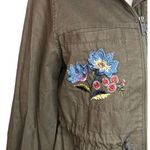 Old Navy NEW  Womens Olive Green Floral Embroidered Utility Field Cargo Jacket S Photo 1