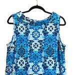 Talbots  Sheath Dress Women Large Blue Multi Paisley Artsy Boho Print Sleeveless Photo 1
