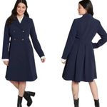 Modcloth NWT Along for the Ride Navy Blue Crepe Coat Size MEDIUM Photo 1