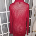 Eileen Fisher Womens Burgundy Red Linen Blend Open Ruffle Cardigan Sweater 1X Photo 1