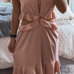 WAYF Light Pink Cut Out Tiered Maxi Dress  Photo 0