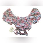 Altar'd State NWT Altar’d State Floral Crop Tie Top Size Small Feminine Festival Party Photo 2