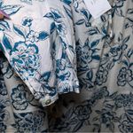 J Jill Pure‎ Jill Organic Cotton Saffron Midi Dress Long Sleeve Blue White Size L Photo 7