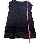 French Connection  Polly Raw Edge Semi Sheer Layered Top Size S Black‎ High Low Photo 6