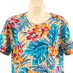 Aero Women's Tropical Floral Short Sleeve Tee Shirt Size Small Multicolor Pink Photo 4