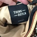 Think Royln Dune Saddle Raffia Bum Bag Striped Adjustable Strap Tan Photo 3