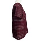 Reiss  Burgundy Sheer Stripe Top – Size US 8 (UK 12 / EU 40) Photo 4