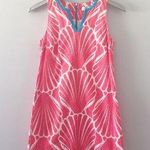 Crown & Ivy  Coral Seashell Print Eyelet Shift Dress NEW Photo 0