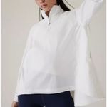 Athleta Advantage Poplin Top White XL Quarter Zip Stand Collar Tunic Pullover Photo 1