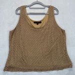 Carmen Marc Valvo metallic crocheted knit Tank Top Sleeveless Lined Party Top 2X Photo 0