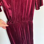 One Clothing Burgundy Velvet Jumpsuit Photo 4