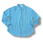 Walker & Wade Blue Viscose Button Down Shirt Oversized Long Sleeve Top XS Photo 2