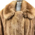 Vintage Full Length Pastel Mink Coat Double Breasted Notch Collar 70’s Classic Tan Size M Photo 3