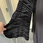 Ny Collection  Black Stretch Top Velvet Accent Flare‎ Sleeves Whimsigoth Witchy Photo 3