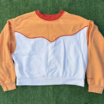 Wrangler Orange and White cropped colorblock Sweatshirt size medium Photo 0