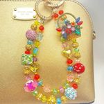 Handmade 💐Luxury Bag/Phone Chain Charm/Keychain COLORFUL FLOWER BASKET Bling Crystal Photo 0
