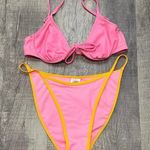 Wild Fable Malibu Bikini Swimsuit  NEW High Cut Swim Bottom M & Underwire Top S Photo 0
