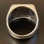 925 stamped silver black obsidian ring size 8 Photo 3