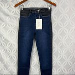 frame denim Frame Le One Skinny Teller Jean in Two Tone Wash Blue Dark Gray Denim Size 2 NWT Photo 7