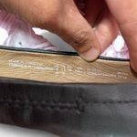 Clarks Artisan Black Leather Peep Toe Cork Wedge Heel Shoes Photo 3