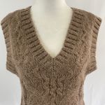 VERO MODA New Cable Knit V-Neck Sweater Vest Briella Brown Fossil Photo 7