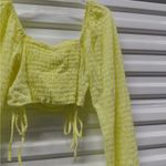 Sophie Rue Womens Top Small Yellow Peasant Cottagecore Coastal Cowgirl Cropped Photo 4