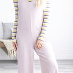 Liam & Co. NWOT Wide Leg Cropped Penelope Romper with Stretch Pink Photo 0