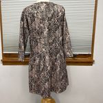 ZARA  Tan and Black Snakeskin Print Empire Waist 3/4 Sleeve Mini Dress Photo 4