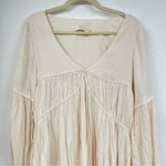 Sancia Anita Cream Silk Boho Babydoll Dress Mini Womens S V Neck Cottage Core Photo 11