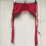 Xhilaration M/L cowgirl Red Fringe Swimsuit Bralette Top Photo 3