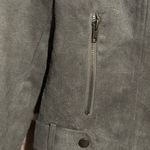 Jack by BB Dakota Gray Suede Fitted Motorcycle Jacket Coat Photo 3