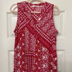 Violet+Claire  Sleeveless Boho Print Blouse Size L Pinks Reds White Photo 4