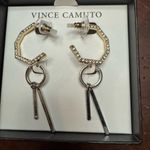 Vince Camuto Gold Hexagon Crystal stones and Geometric bars with crystal 2 pair Photo 0