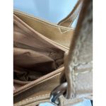 Y2K Vintage Small Shoulder Purse Brown Patchwork Faux Leather Boho Artsy Photo 5