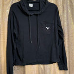 PINK - Victoria's Secret  Black White Logo Pullover Hoodie Shirt Small Photo 0