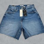 Forever 21 NWT Jean Shorts 28 Womens Curved 90s High Rise Raw Hem Faded Light Photo 0