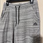 Adidas Sweatpants Women's Medium Cropped Lounge Wide Leg Yoga Gray Spacedye Photo 1
