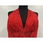 Sherri Hill 56134 Red Lace Halter Gown Sz 14 Photo 2