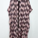 Free People Morning Glow Kimono Fringe Check Print One Size Photo 2
