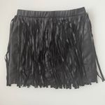 Versona M  Faux Leather Fringe Skirt Photo 3